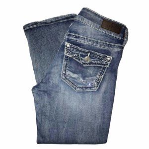 Daytrip Virgo Light Embroidered Crop Jeans 26 23